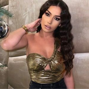 Beautiful gold one shoulder top